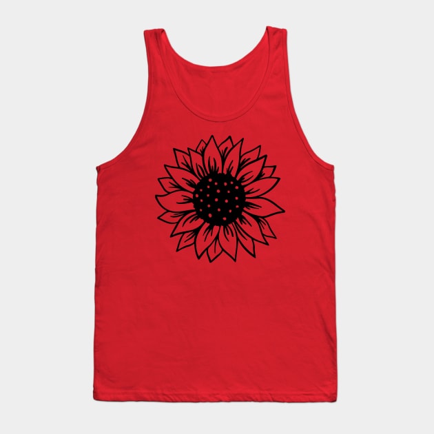 Spread Cheer with our Cute Sunflower Tank Top by GothicDesigns